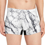 White Gray Scratch Marble Print Men's Boxer Briefs