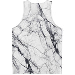 White Gray Scratch Marble Print Men's Tank Top