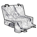 White Gray Scratch Marble Print Pet Car Back Seat Cover