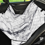 White Gray Scratch Marble Print Pet Car Back Seat Cover