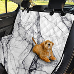 White Gray Scratch Marble Print Pet Car Back Seat Cover