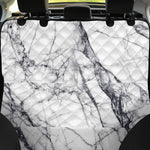 White Gray Scratch Marble Print Pet Car Back Seat Cover