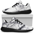 White Gray Scratch Marble Print Walking Shoes