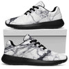 White Gray Scratch Marble Print Sport Shoes GearFrost