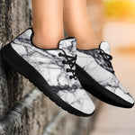 White Gray Scratch Marble Print Sport Shoes GearFrost