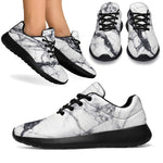 White Gray Scratch Marble Print Sport Shoes GearFrost