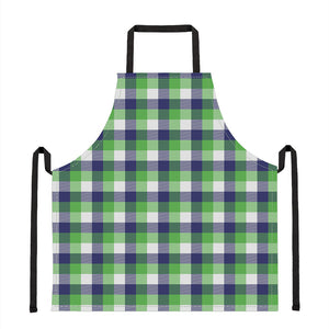 White Green And Blue Buffalo Plaid Print Apron