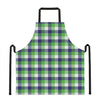 White Green And Blue Buffalo Plaid Print Apron