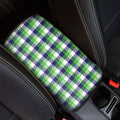 White Green And Blue Buffalo Plaid Print Car Center Console Cover
