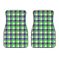 White Green And Blue Buffalo Plaid Print Front Car Floor Mats