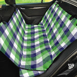 White Green And Blue Buffalo Plaid Print Pet Car Back Seat Cover