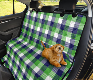 White Green And Blue Buffalo Plaid Print Pet Car Back Seat Cover