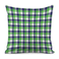 White Green And Blue Buffalo Plaid Print Pillow Cover