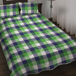 White Green And Blue Buffalo Plaid Print Quilt Bed Set