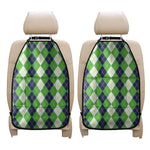 White Green And Navy Argyle Print Car Seat Organizers