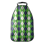 White Green And Navy Argyle Print Car Seat Organizers