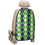 White Green And Navy Argyle Print Car Seat Organizers