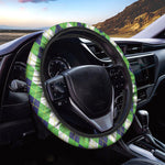 White Green And Navy Argyle Print Car Steering Wheel Cover