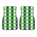 White Green And Navy Argyle Print Front Car Floor Mats