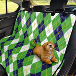 White Green And Navy Argyle Print Pet Car Back Seat Cover