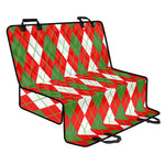 White Green And Red Argyle Pattern Print Pet Car Back Seat Cover