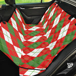 White Green And Red Argyle Pattern Print Pet Car Back Seat Cover