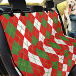 White Green And Red Argyle Pattern Print Pet Car Back Seat Cover