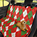 White Green And Red Argyle Pattern Print Pet Car Back Seat Cover