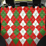 White Green And Red Argyle Pattern Print Pet Car Back Seat Cover