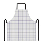 White Grey And Purple Tattersall Print Apron