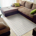 White Grey And Purple Tattersall Print Floor Mat