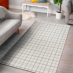 White Grey And Purple Tattersall Print Area Rug