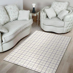 White Grey And Purple Tattersall Print Area Rug