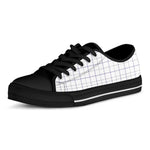 White Grey And Purple Tattersall Print Black Low Top Shoes