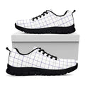 White Grey And Purple Tattersall Print Black Running Shoes