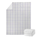 White Grey And Purple Tattersall Print Blanket
