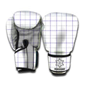 White Grey And Purple Tattersall Print Boxing Gloves