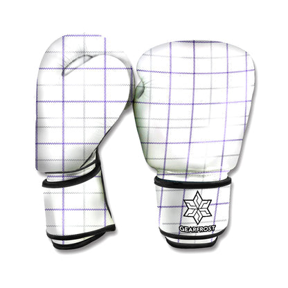 White Grey And Purple Tattersall Print Boxing Gloves