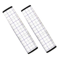White Grey And Purple Tattersall Print Car Seat Belt Covers