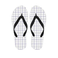 White Grey And Purple Tattersall Print Flip Flops