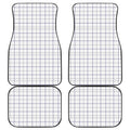 White Grey And Purple Tattersall Print Front and Back Car Floor Mats