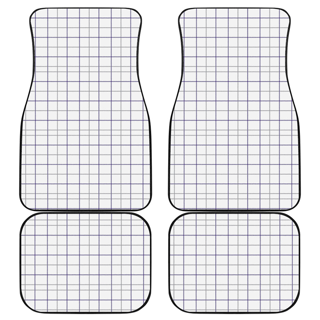 White Grey And Purple Tattersall Print Front and Back Car Floor Mats