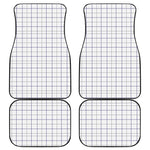White Grey And Purple Tattersall Print Front and Back Car Floor Mats