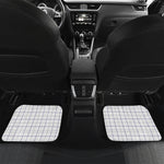 White Grey And Purple Tattersall Print Front and Back Car Floor Mats