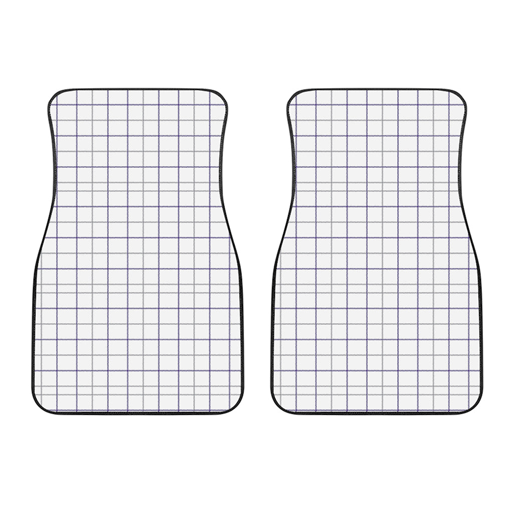White Grey And Purple Tattersall Print Front Car Floor Mats