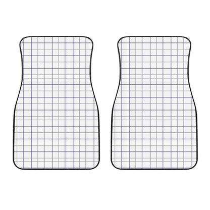 White Grey And Purple Tattersall Print Front Car Floor Mats