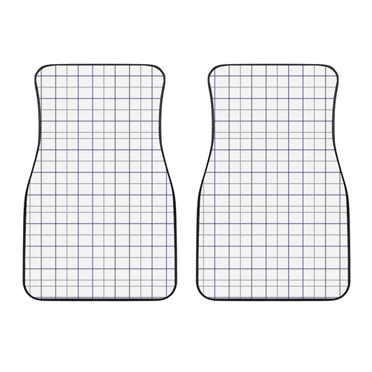 White Grey And Purple Tattersall Print Front Car Floor Mats