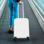 White Grey And Purple Tattersall Print Luggage Cover
