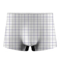 White Grey And Purple Tattersall Print Men's Boxer Briefs