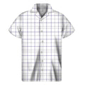 White Grey And Purple Tattersall Print Men's Short Sleeve Shirt